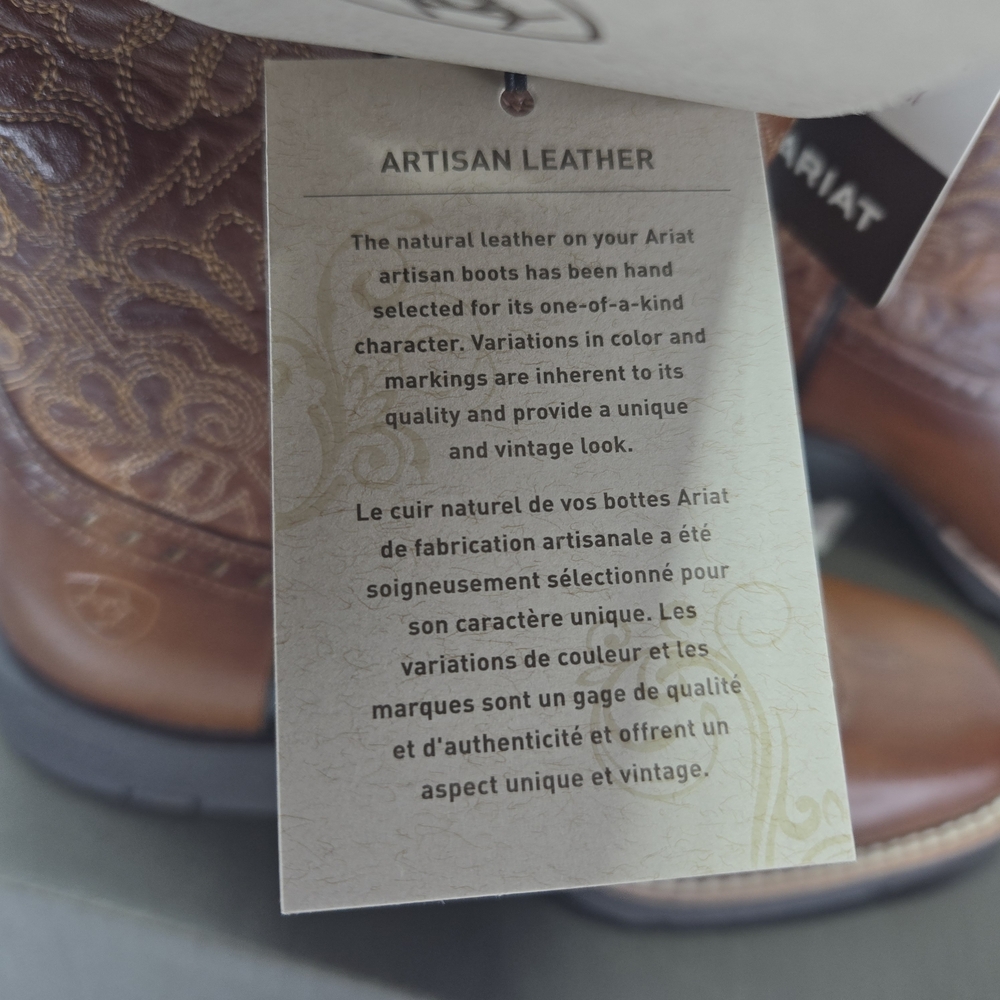 Ariat Women’s Round Up Remuda Brown Leather Cowboy Boots Women's 5.5 or 4 Youth - Picture 14 of 16